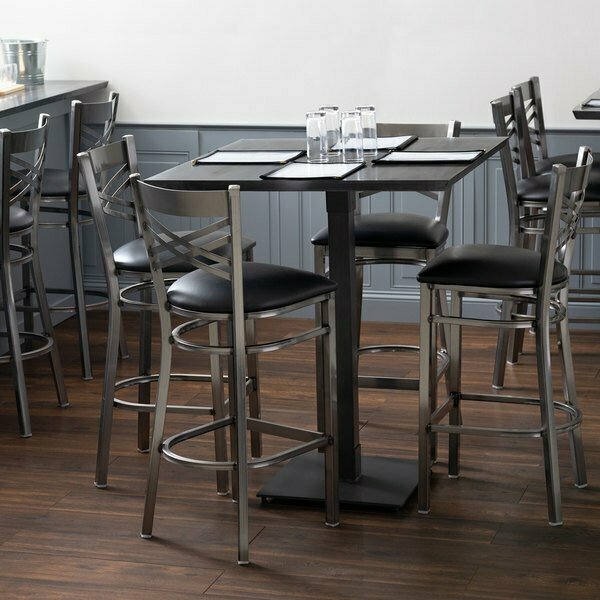 Lancaster Table & Seating Lancaster Table & 36'' Square Solid Wood Live Edge Bar Height Table with Antique Slate Gray Finish 3493636CLG37